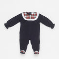 DEOLINDA Alaska Girls Navy Tartan Babygrow