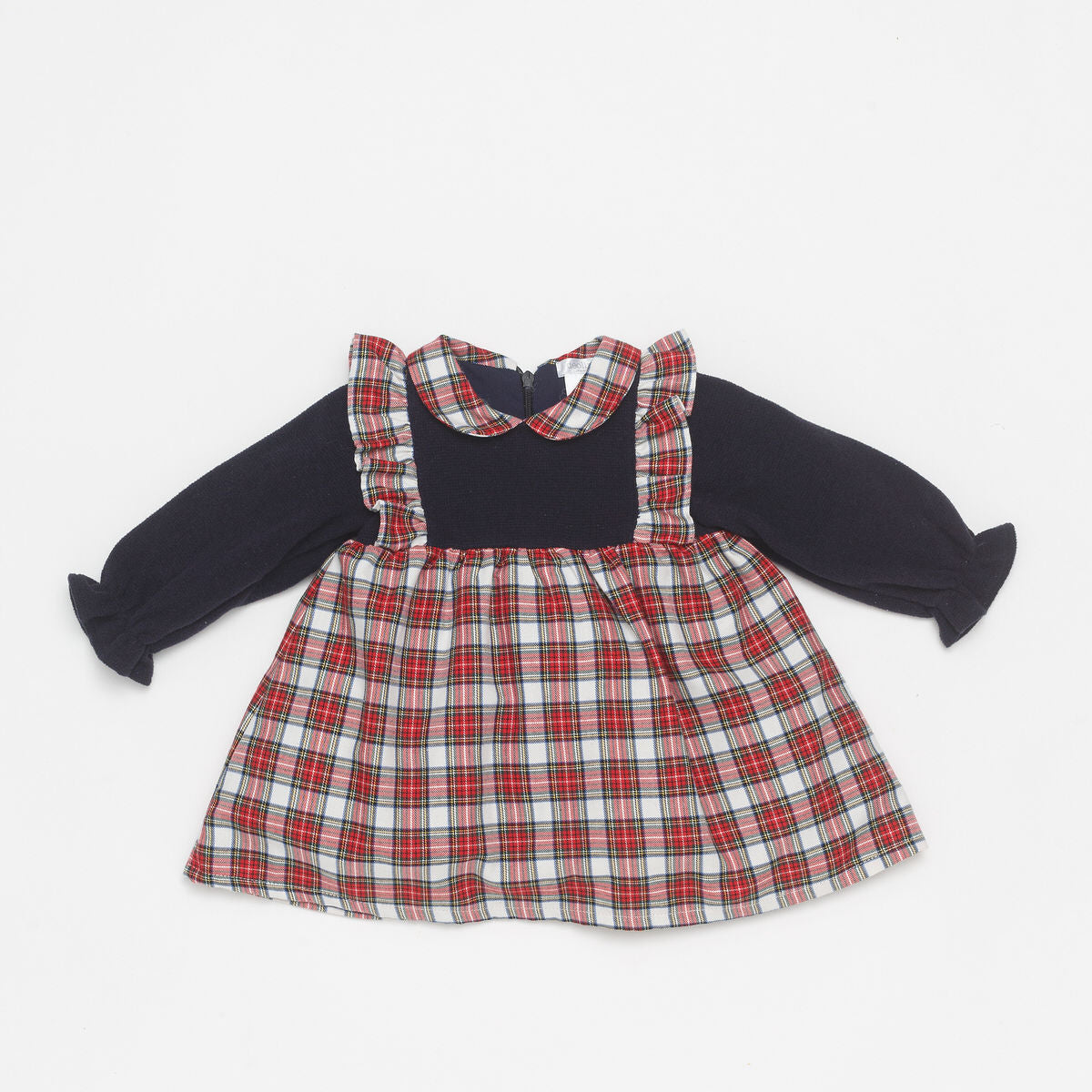 AW22 DEOLINDA Alaska Baby Girls Navy Tartan Dress - 22410