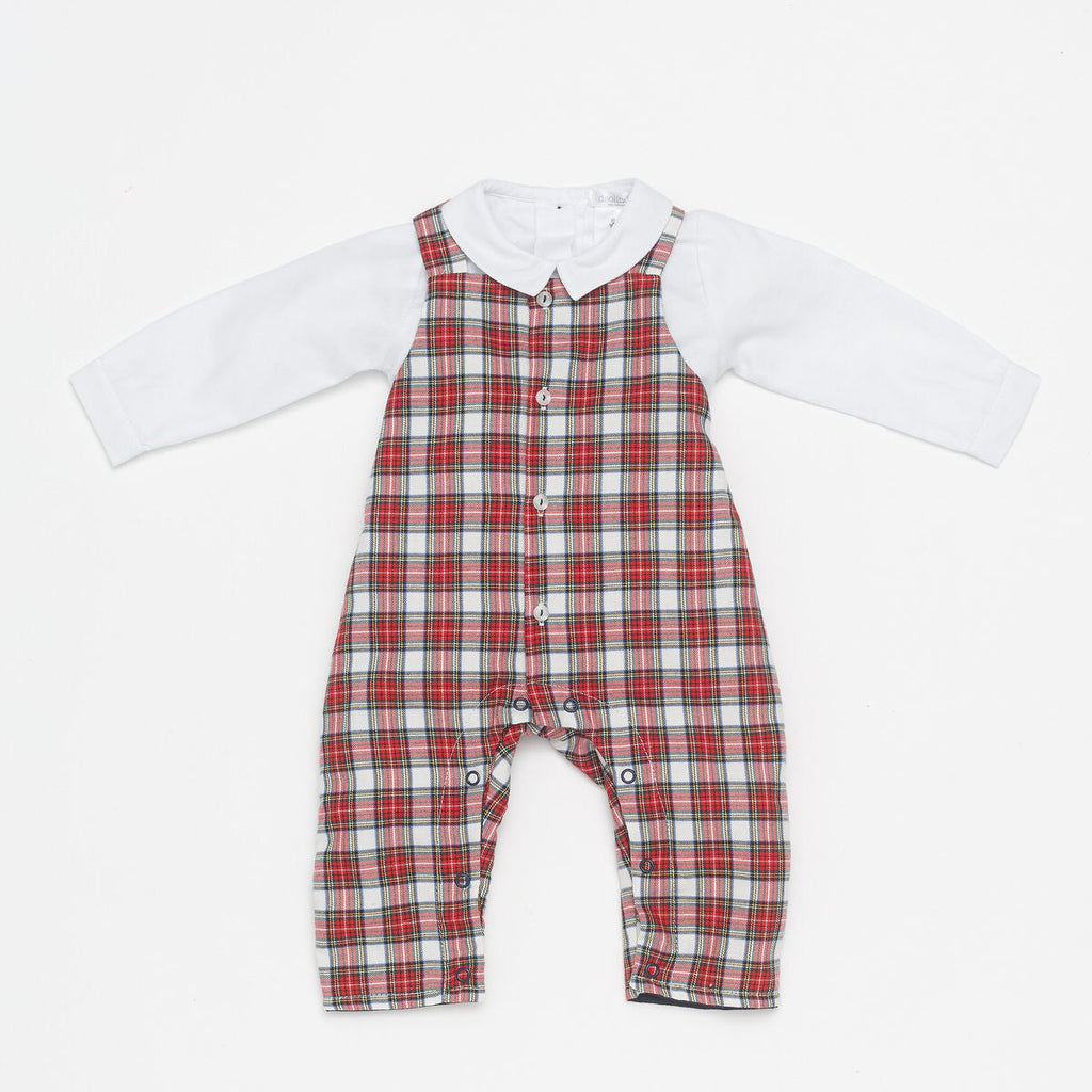 DEOLINDA Alaska Baby Boys Tartan Dungaree Set - 22623