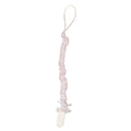 Baby Gi pink striped cotton jersey dummy clip for babies, made in Portugal.