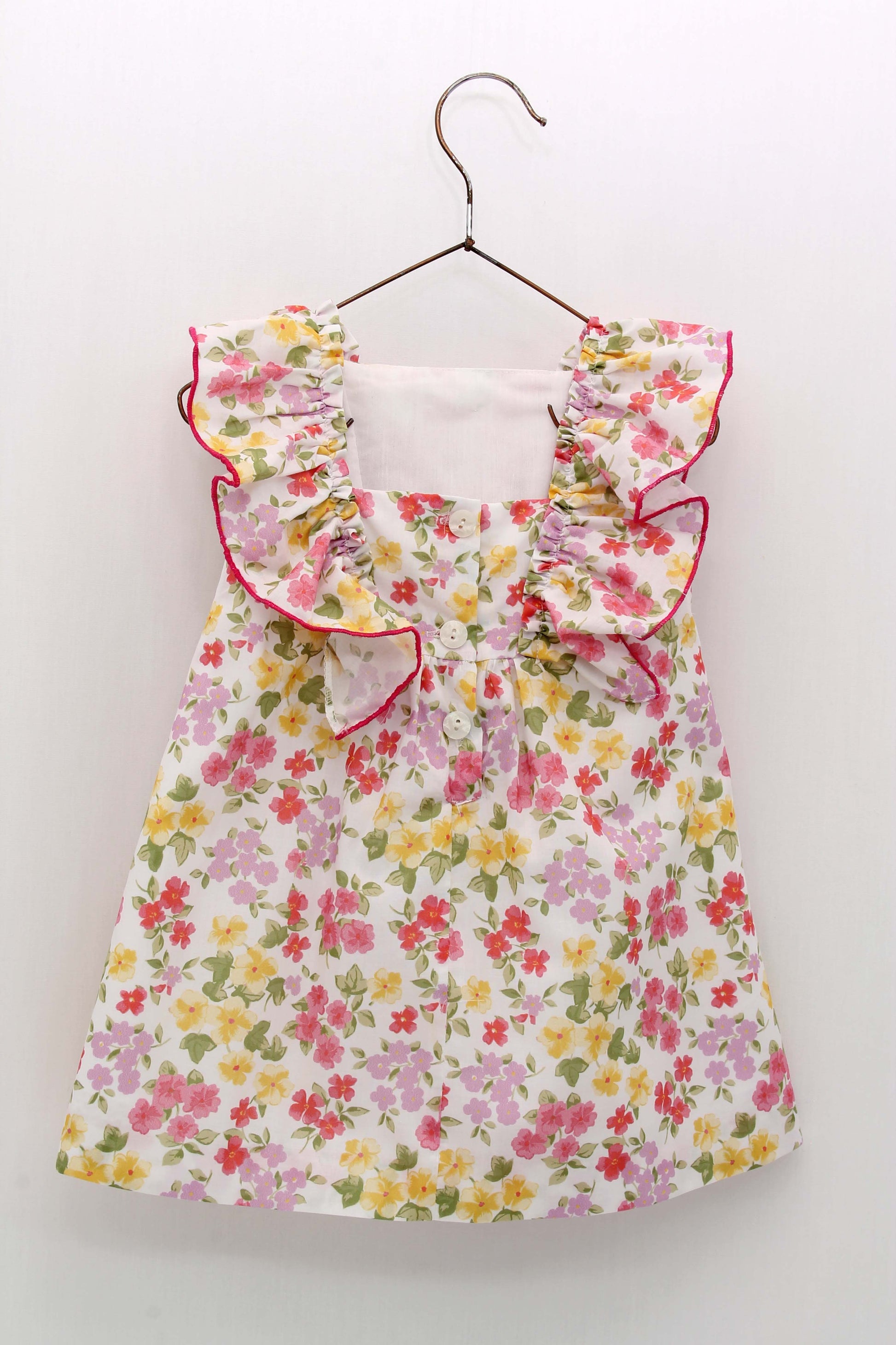 SS23 FOQUE Lemon & Pink Floral Girls A-Line Dress