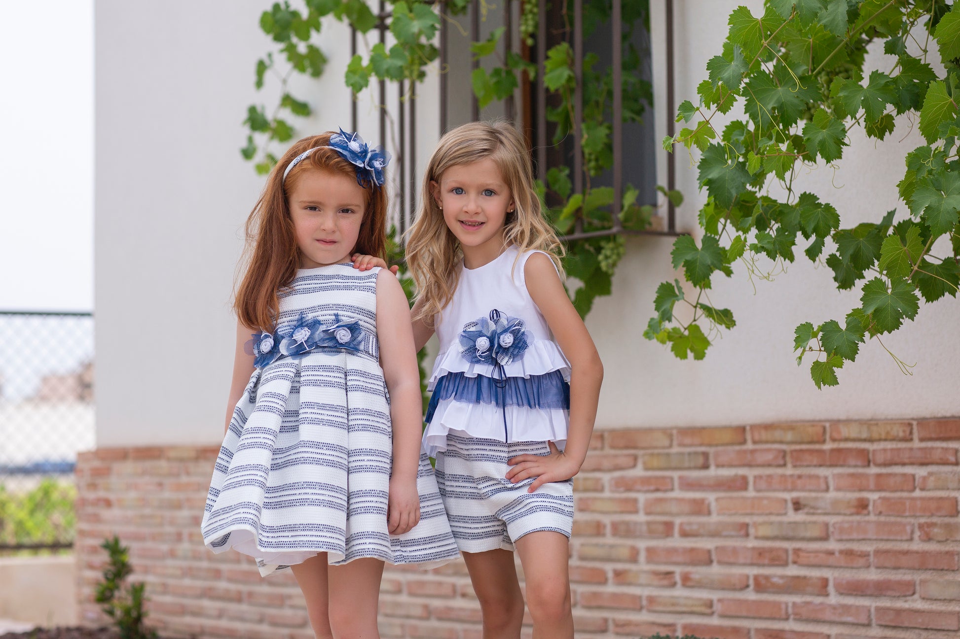 SS23 ROCHY Claudia Navy & White Stripe Girls Dress - 23406