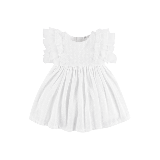 SS23 DEOLINDA Camomille Baby Girls White Dress - 23407
