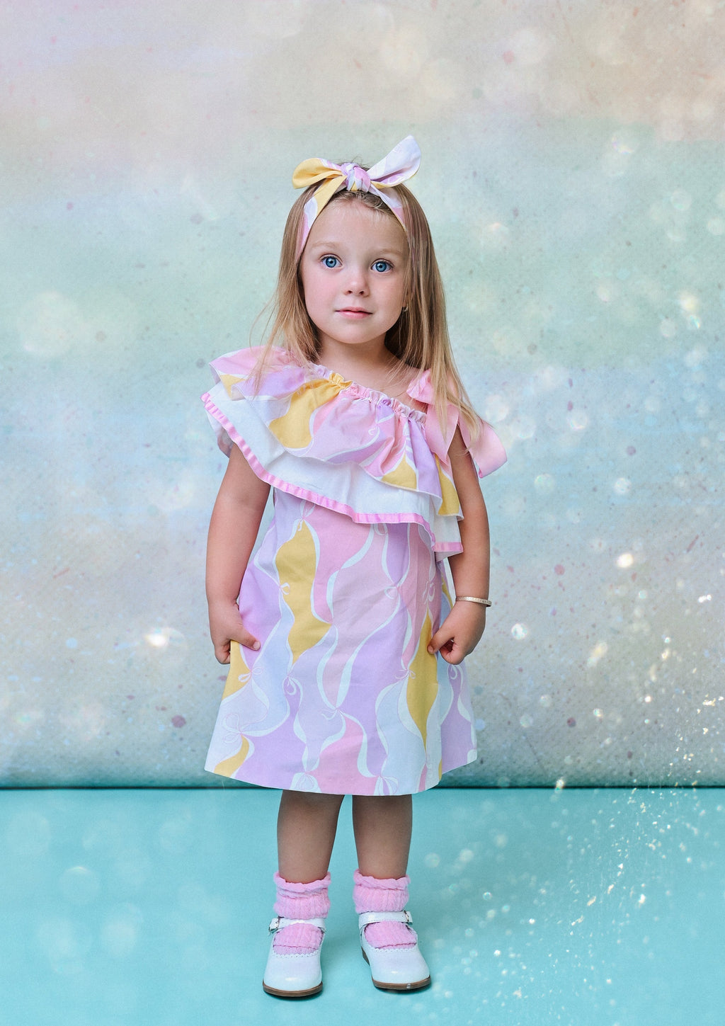 ROCHY SS23 Sofia Lilac & Lemon Pucci Frill Girls Dress - CLEARANCE SALE