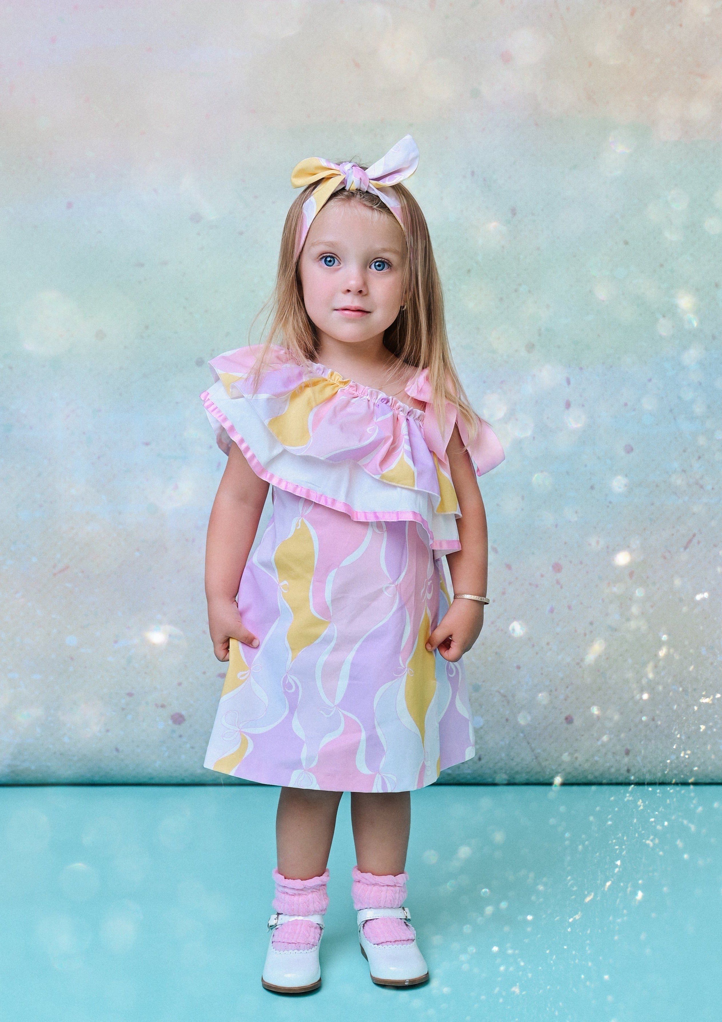 ROCHY SS23 Sofia Lilac & Lemon Pucci Frill Girls Dress - CLEARANCE SALE
