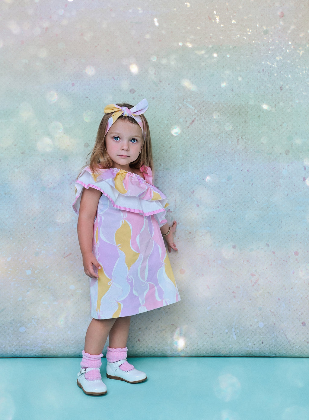 ROCHY SS23 Sofia Lilac & Lemon Pucci Frill Girls Dress - CLEARANCE SALE