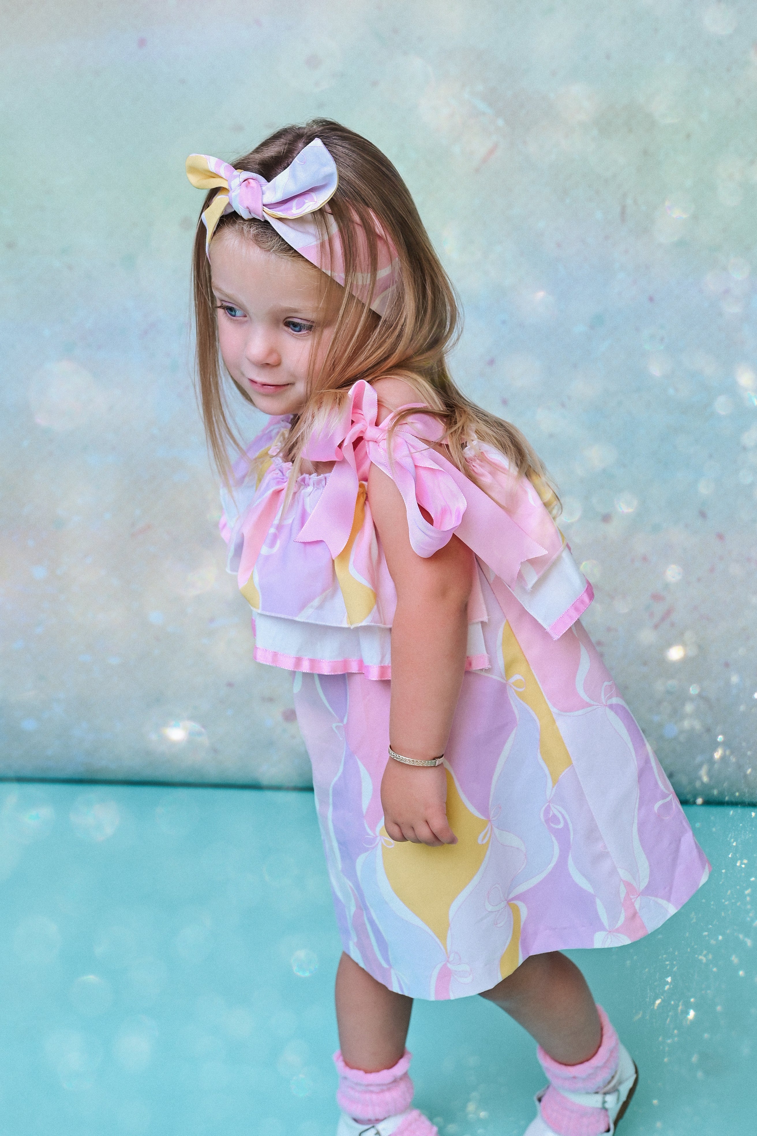 ROCHY SS23 Sofia Lilac & Lemon Pucci Frill Girls Dress - CLEARANCE SALE