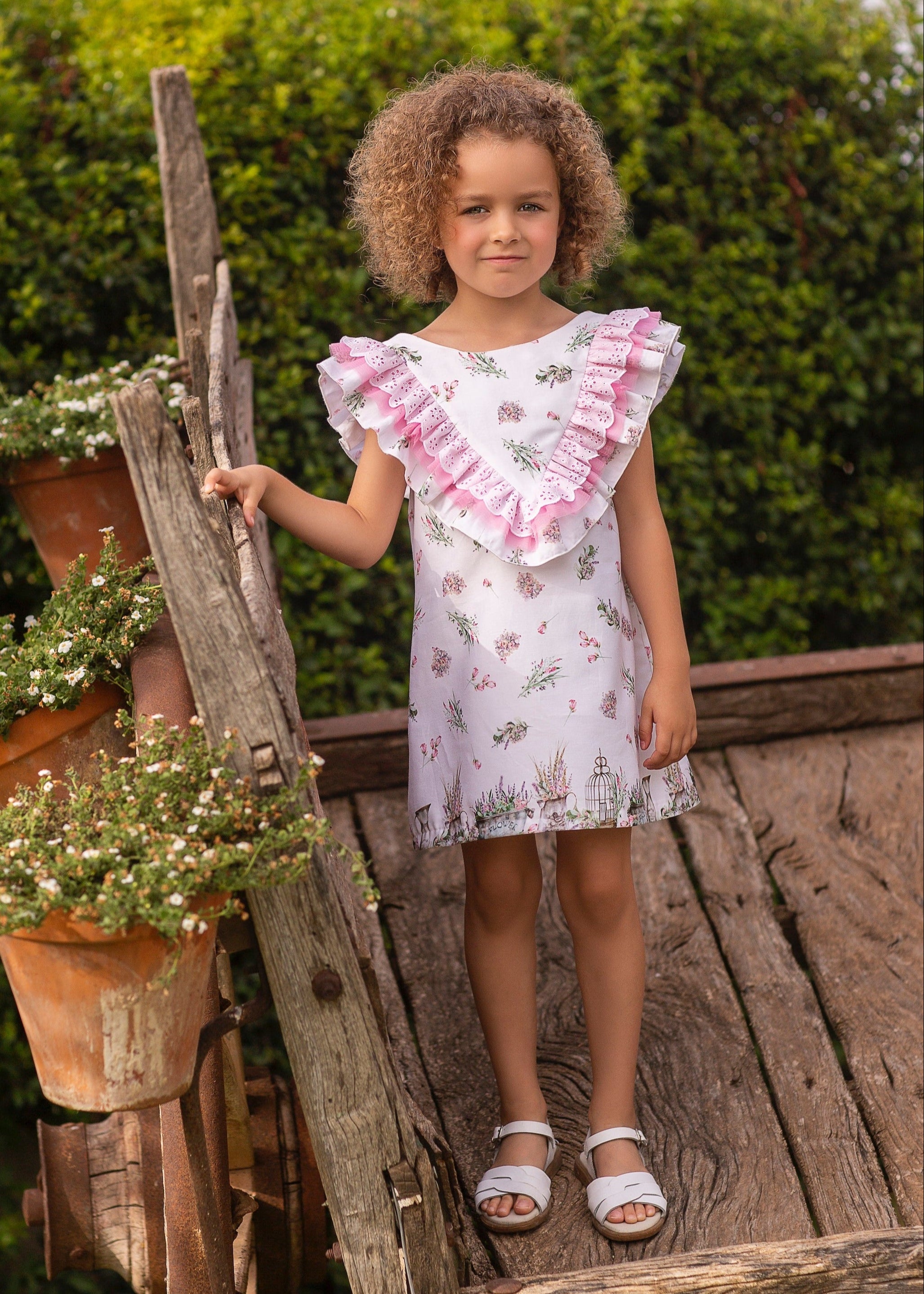 SS23 ROCHY Laia Pink Floral Girls A-Line Dress - 23452