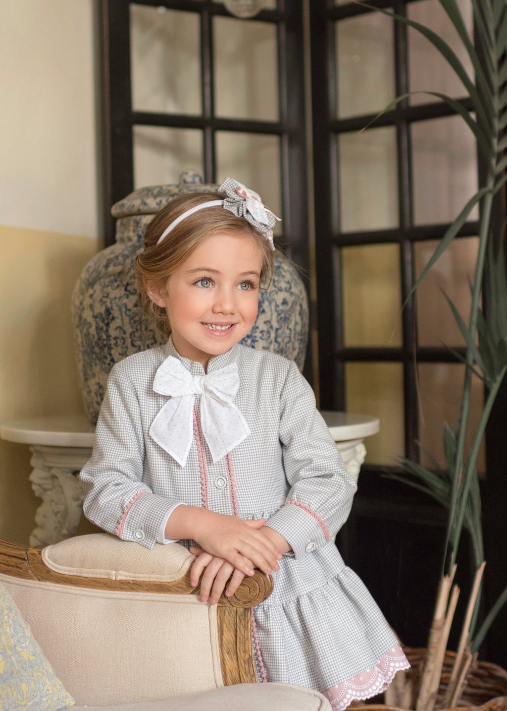MIRANDA Grey & Pink Girls Hairband - 267D