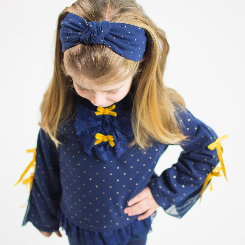 AW19 Loan Bor Navy & Gold Girls Lounge Suit