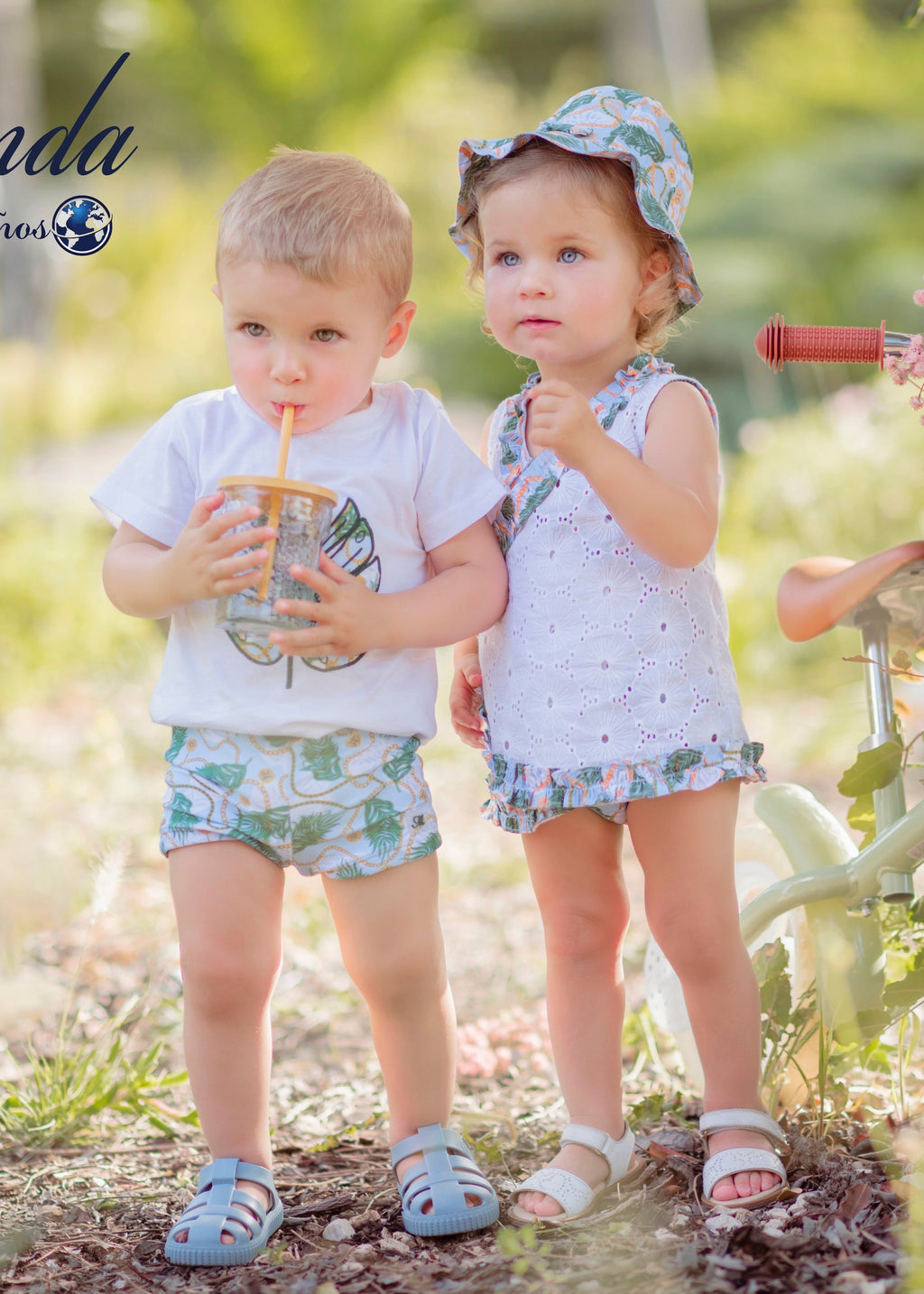 SS23 MIRANDA Palm Leaf Print Boys Beach Set - 421