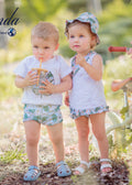 SS23 MIRANDA Palm Leaf Print Boys Beach Set - 421