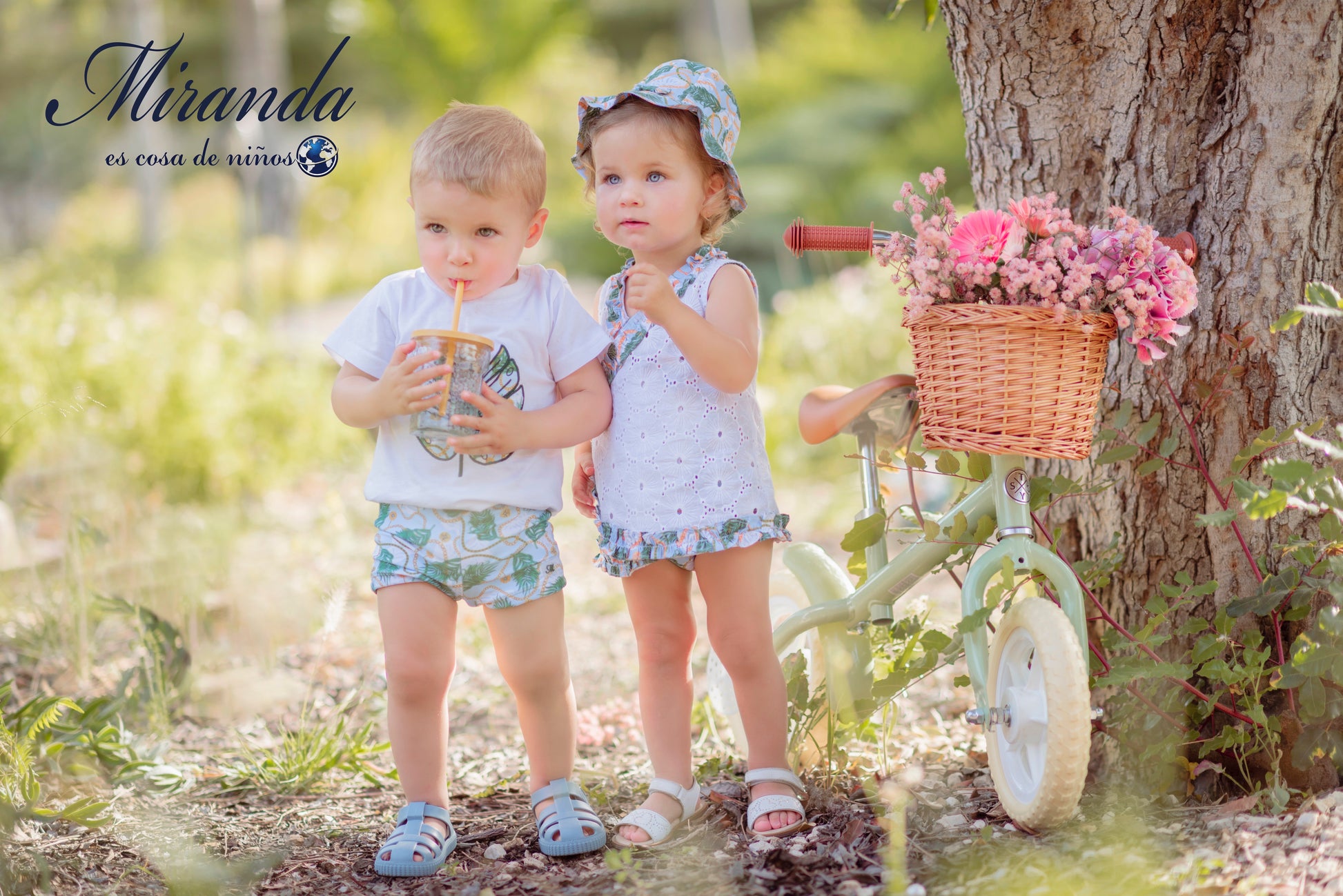 SS23 MIRANDA Palm Leaf Print Boys Beach Set - 421