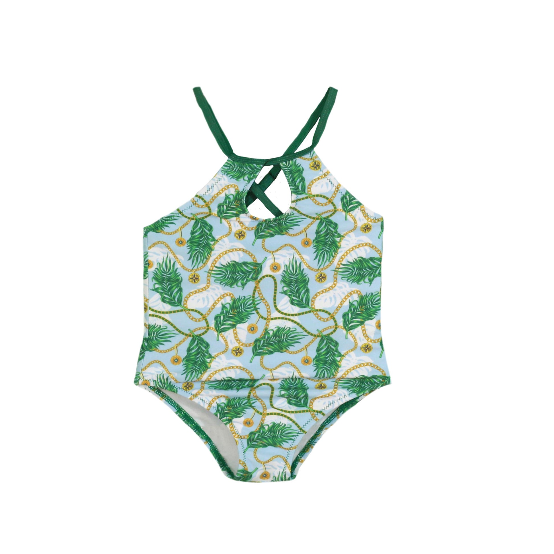 SS23 MIRANDA Palm Leaf Print Girls Swimsuit - 422B