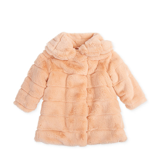 AW22 TUTTO PICCOLO Girls Blush Pink Faux Fur Coat