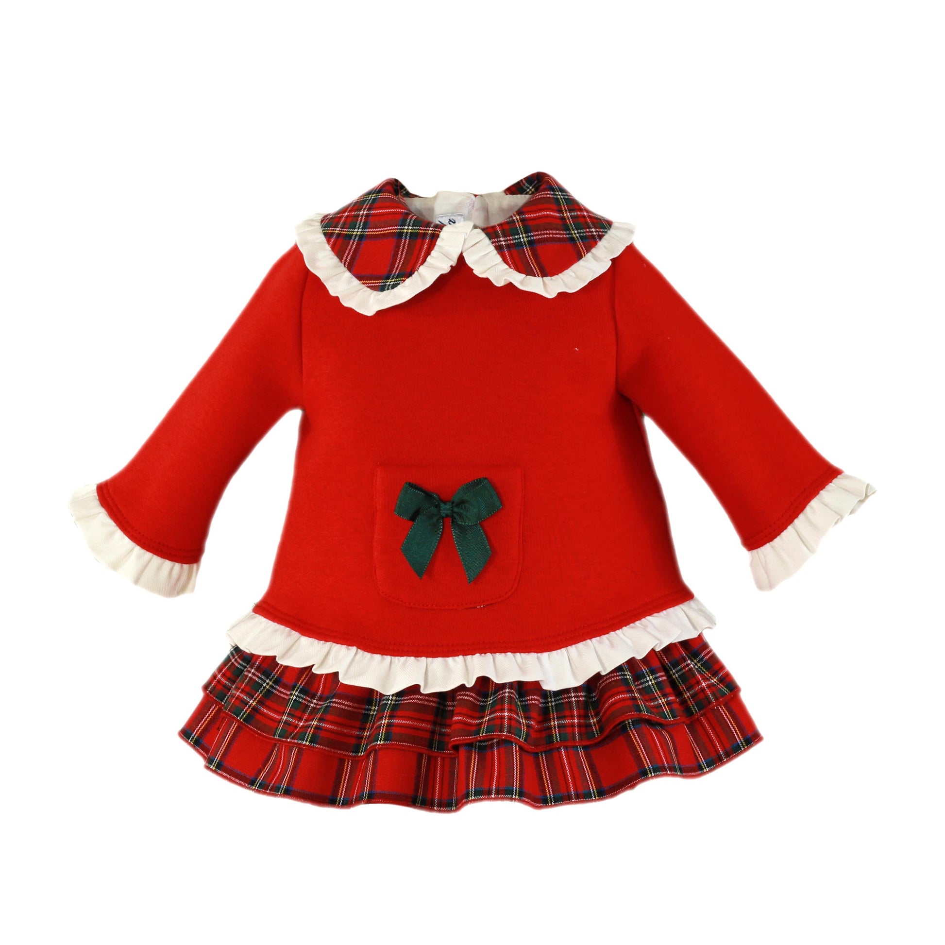 AW22 MIRANDA Red Tartan Baby Girls Dress - 50V
