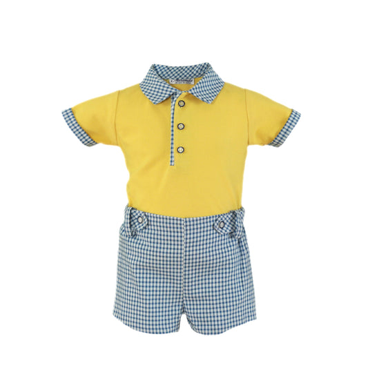 SS23 MIRANDA Pomelo Yellow & Blue Baby Boys Short Set - 517/23