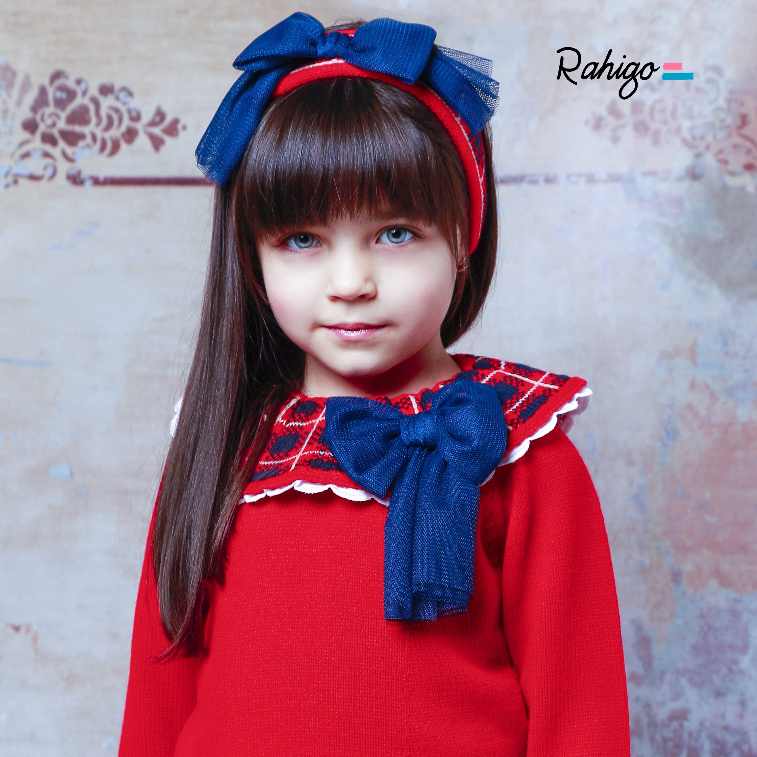 AW21 RAHIGO Red & Navy Girls Headband - 21256