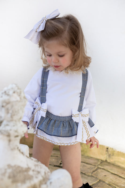 AW22 NAXOS Wales Navy & Gold Blouse & Bloomers