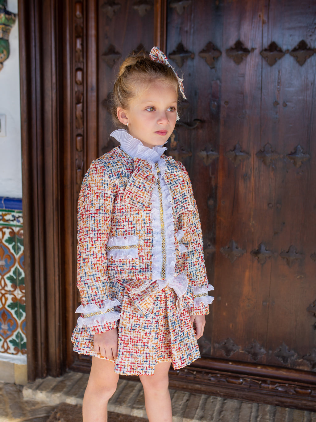 AW22 NAXOS Coco Tweed Skirt Set with Jacket