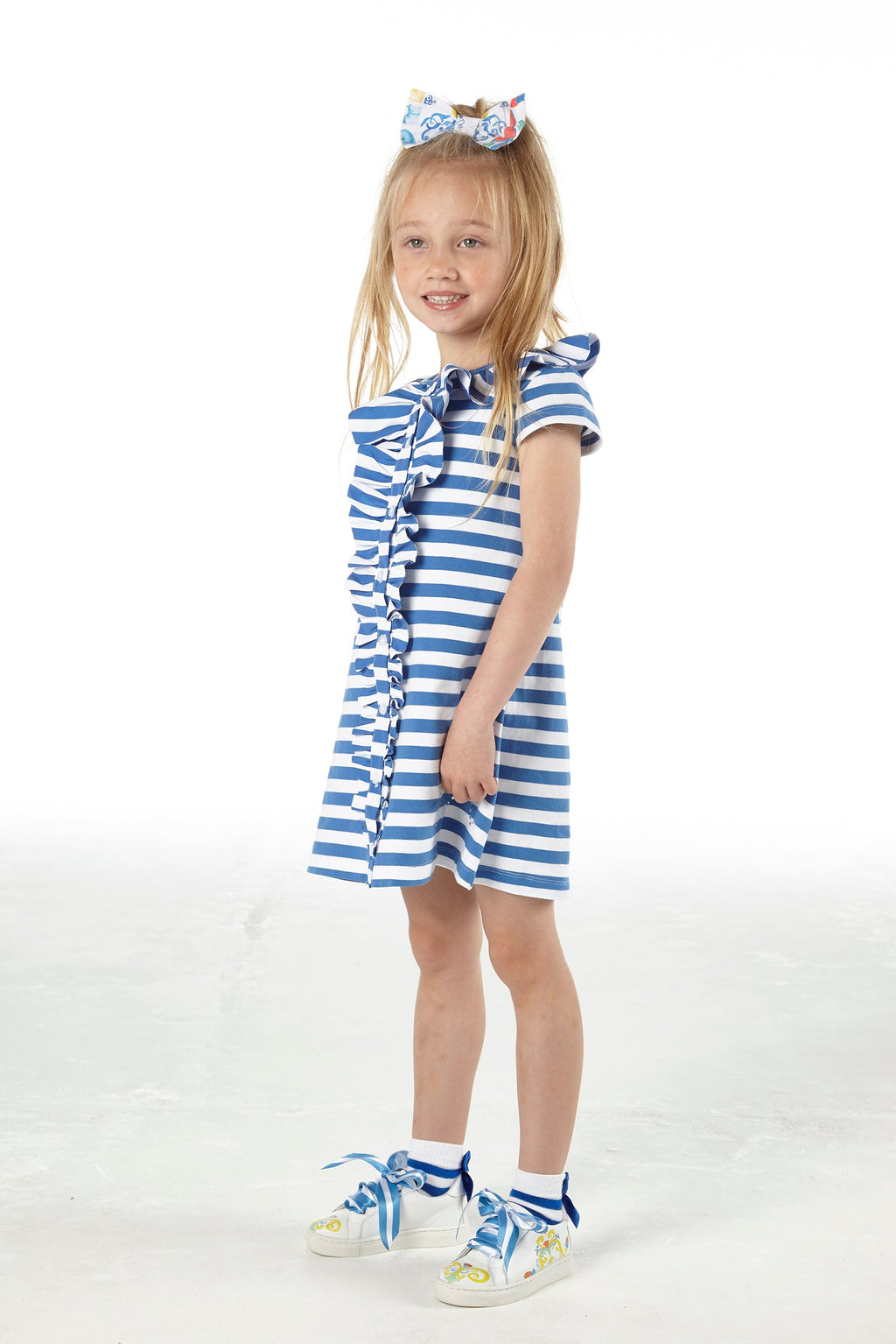 A Dee Latoya Stripe Frill Girls Dress