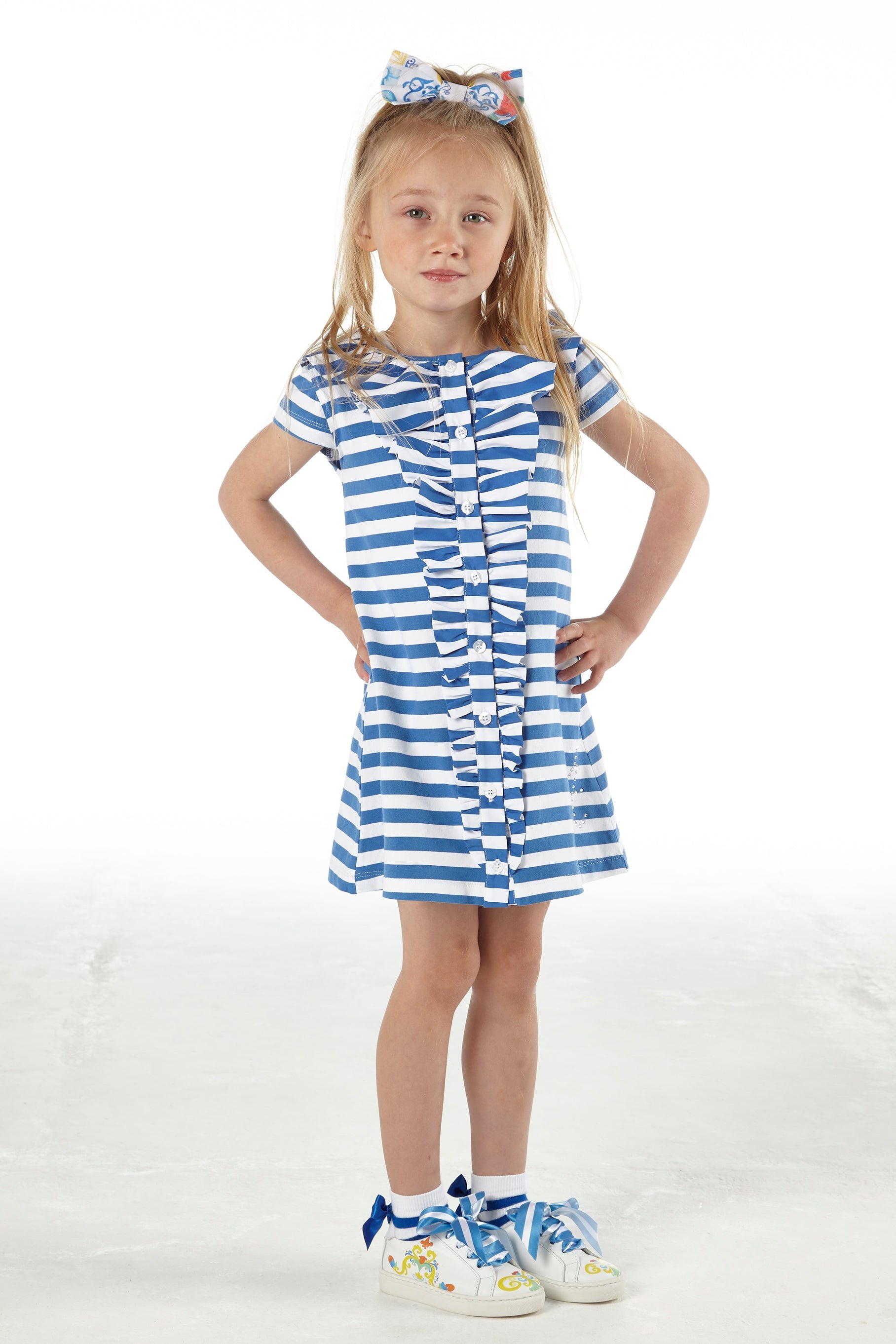 A Dee Latoya Stripe Frill Girls Dress
