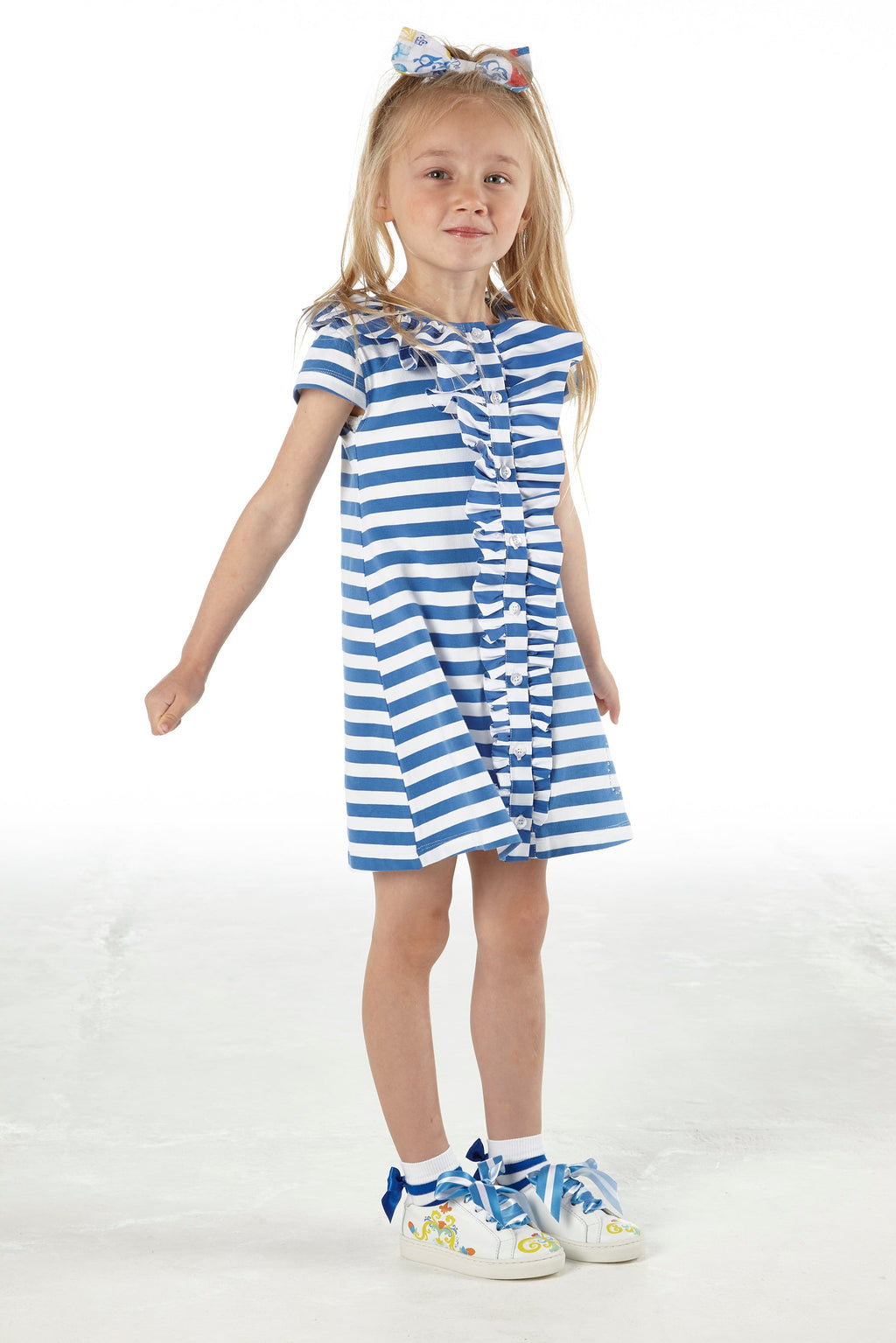 A Dee Latoya Stripe Frill Girls Dress