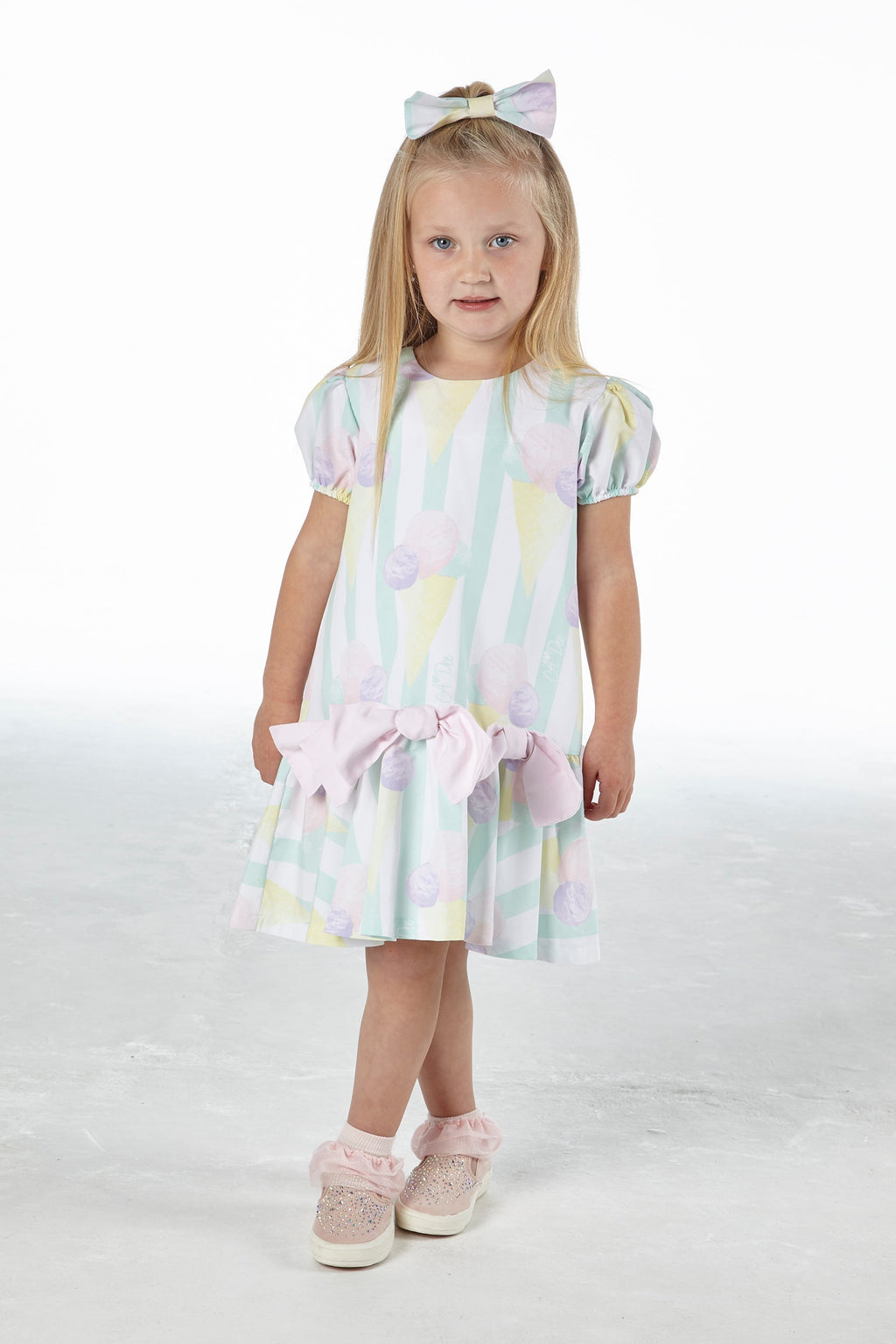 A Dee Odean Ice Cream Print Girls Dress