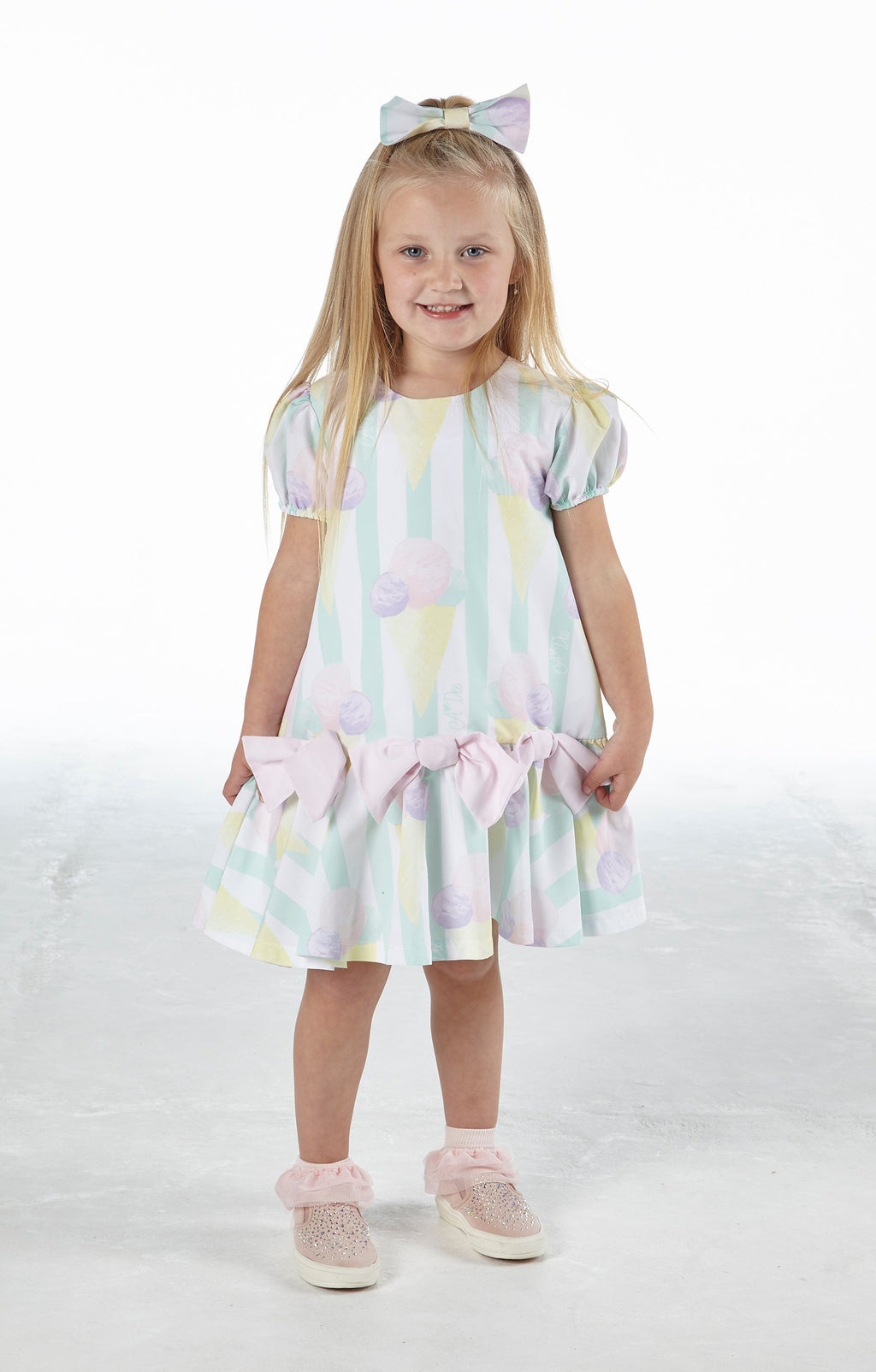 A Dee Odean Ice Cream Print Girls Dress