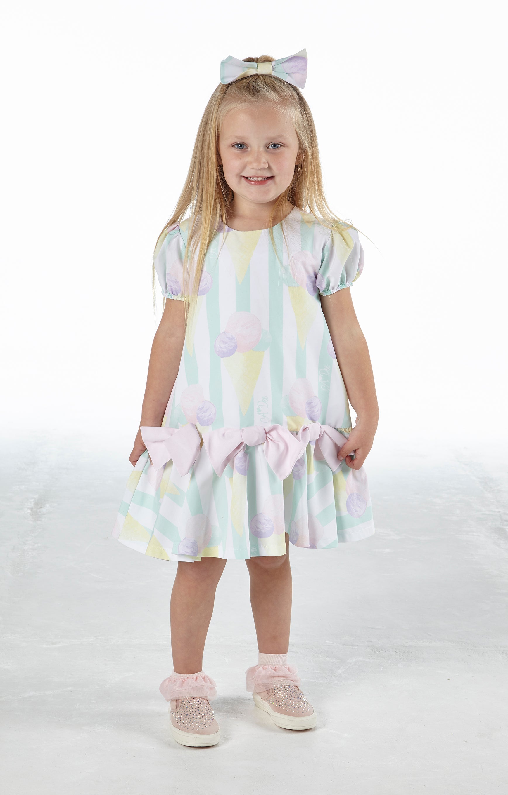 A Dee Odean Ice Cream Print Girls Dress