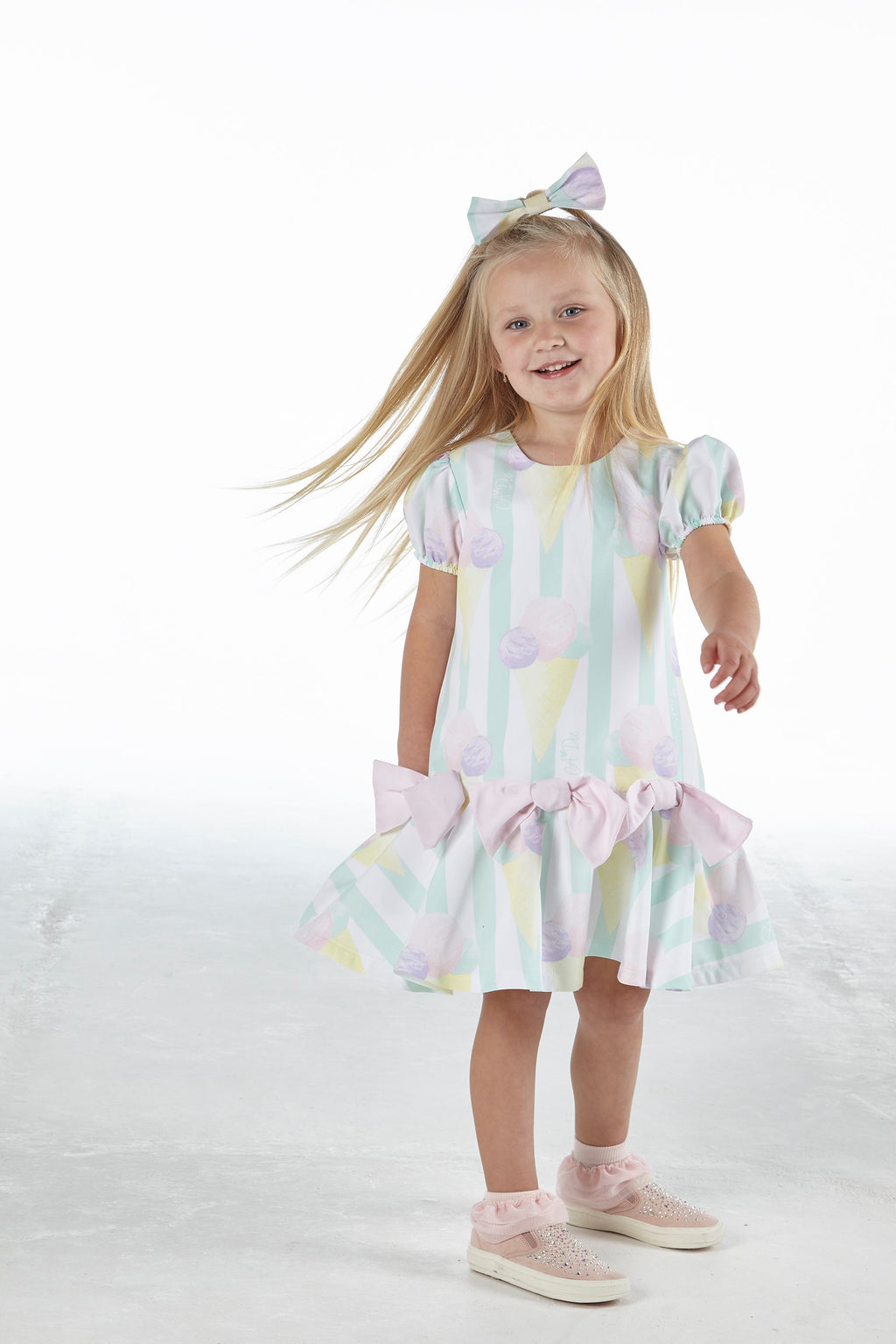A Dee Odean Ice Cream Print Girls Dress