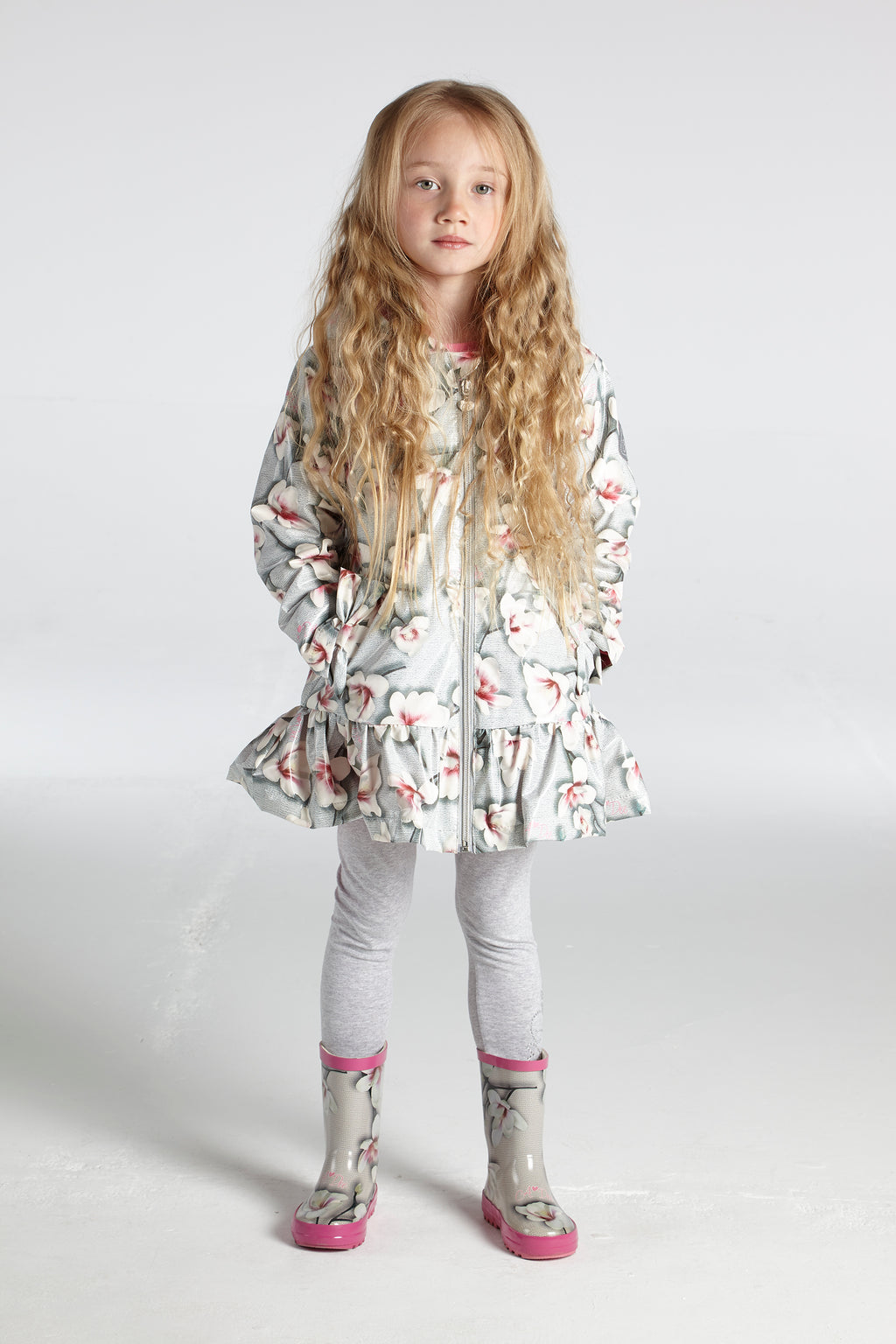 AW21 A DEE Girls Piper Grey Magnolia Raincoat