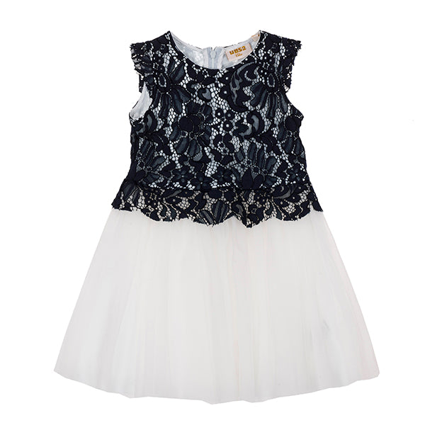 UBS2 Girls Navy & White Lace Dress - NON RETURNABLE
