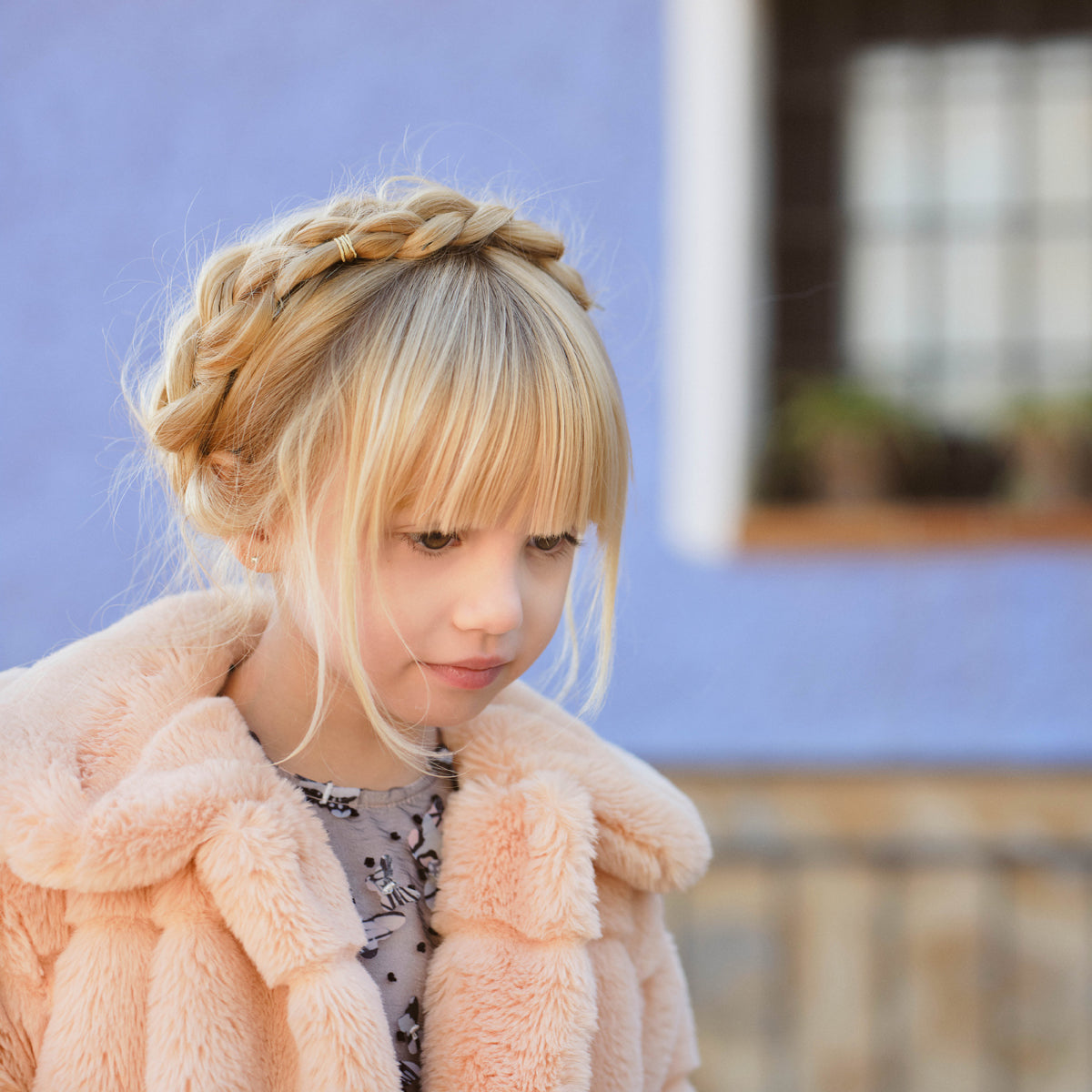 TUTTO PICCOLO Hada Girls Blush Pink Faux Fur Coat