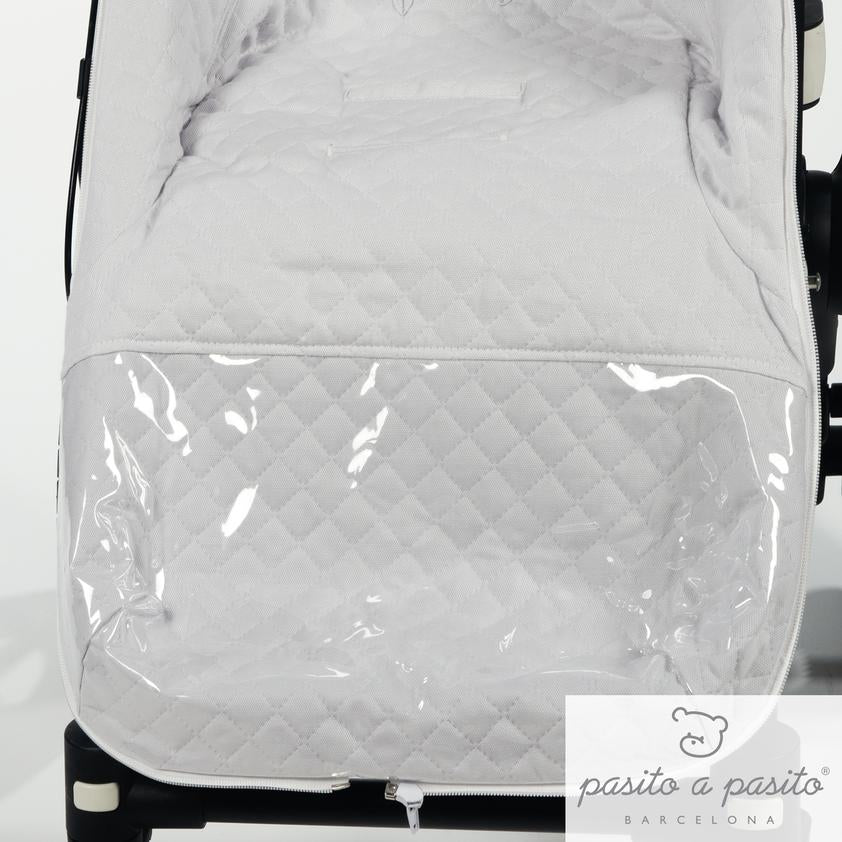 Pasito a Pasito Grey Oxford Universal Footmuff at Ninos Y Ninas 3