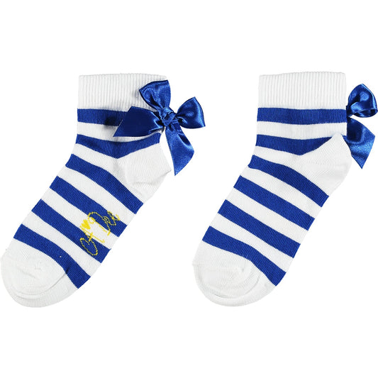 A-Dee Libby Blue Stripe Ankle Socks