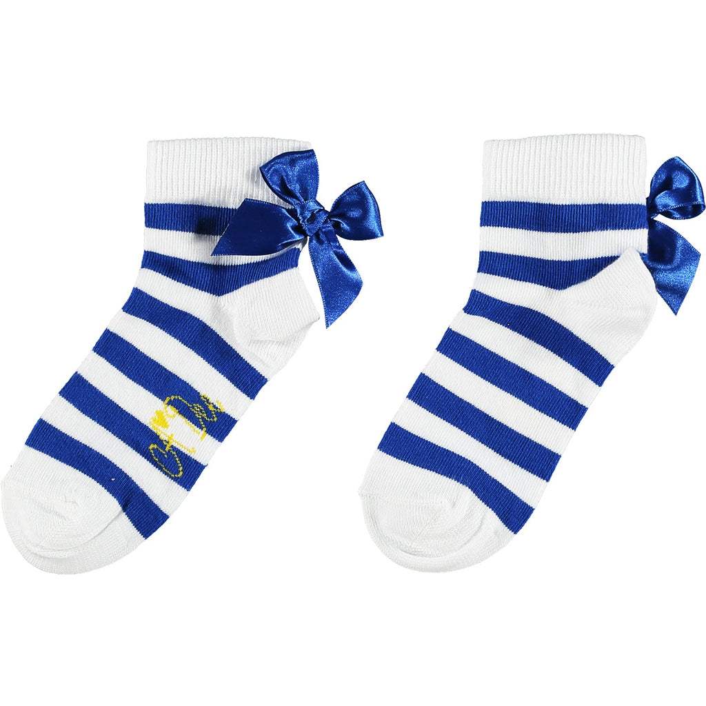 A-Dee Libby Blue Stripe Ankle Socks