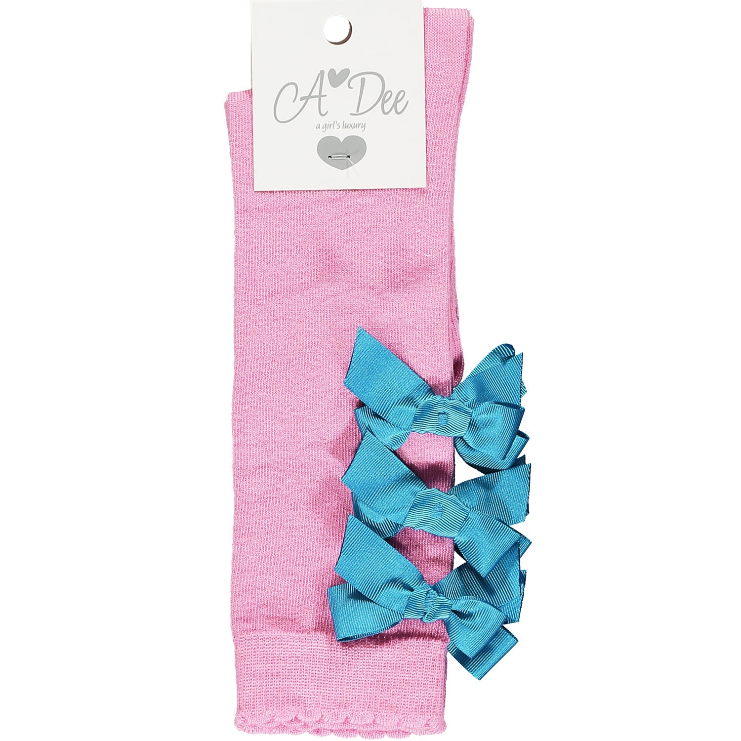 A-Dee Nox Pink Bow Knee High Socks