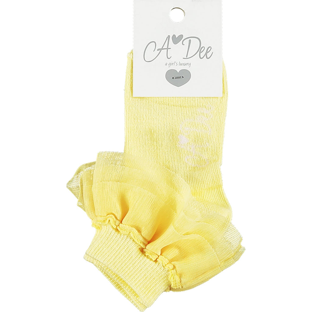 A-Dee Osaka Lemon Frilly Ankle Socks