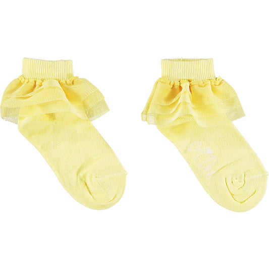 A-Dee Osaka Lemon Frilly Ankle Socks