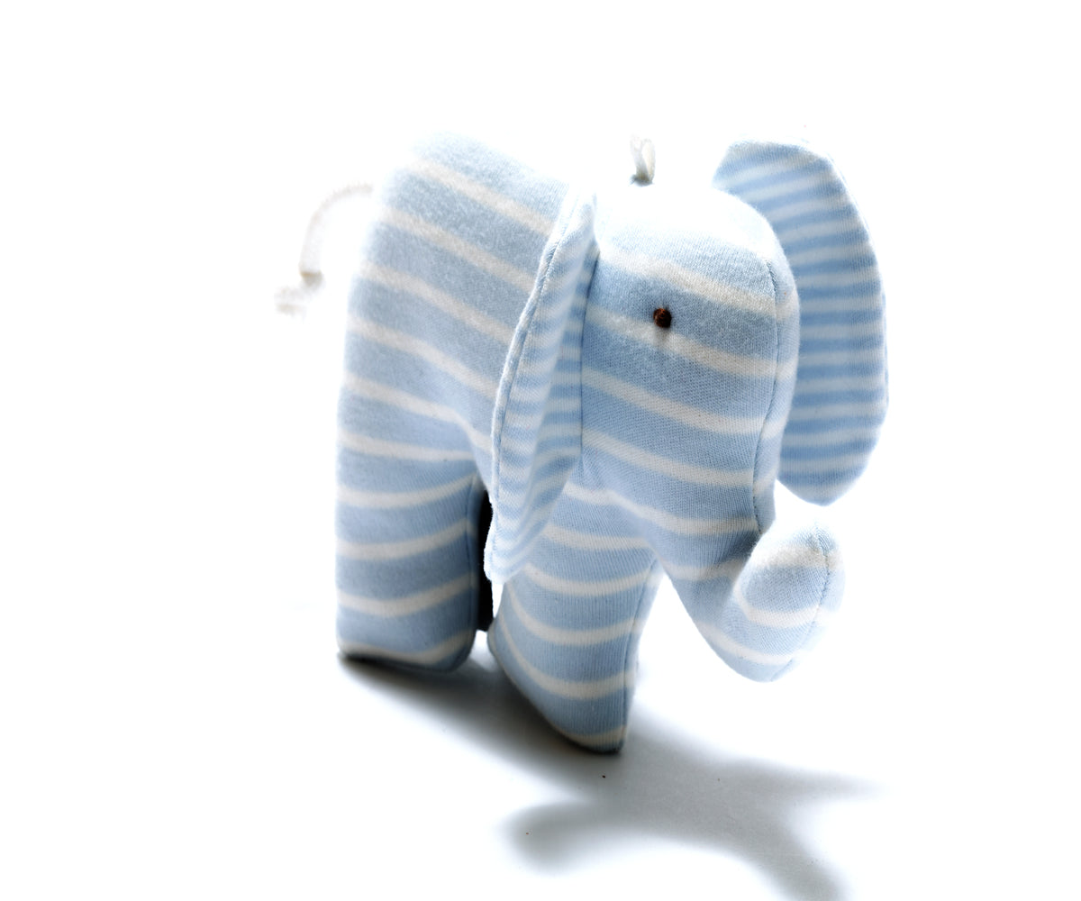 Best Years Organic Cotton Scrappy Elephant - Blue Stripe