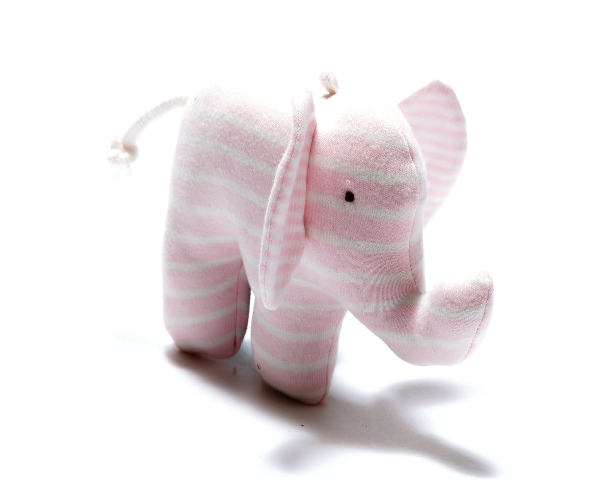 Best Years Organic Cotton Scrappy Elephant - Pink Stripe