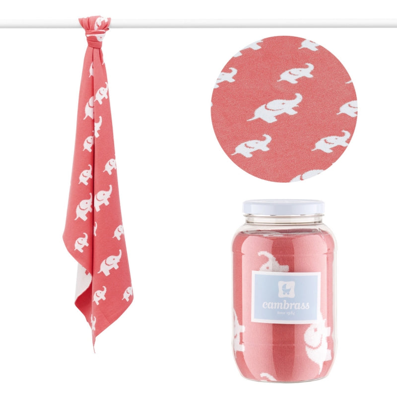 CAMBRASS Elephant Baby Blanket - Coral