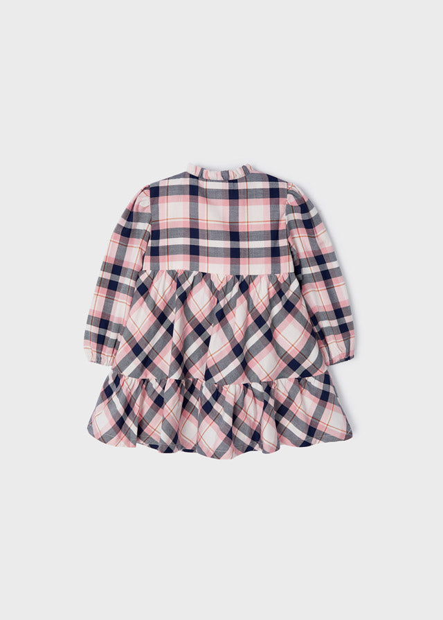 MAYORAL Girls Pink & Navy Plaid Dress 
