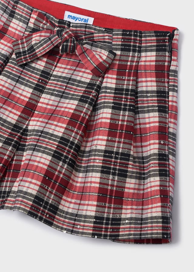 AW22 MAYORAL Girls Red Check Short Set