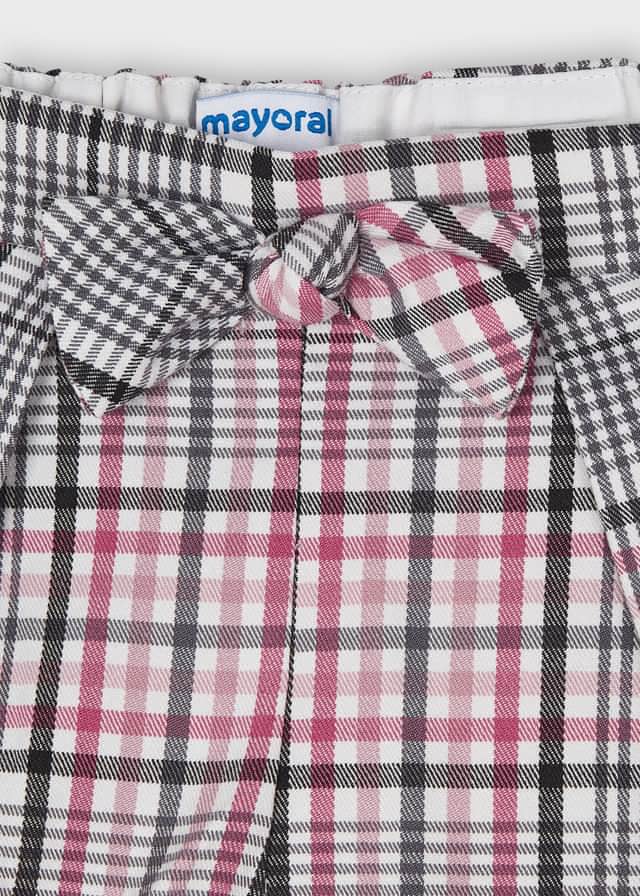 MAYORAL Girls Pink & Grey Check Shorts