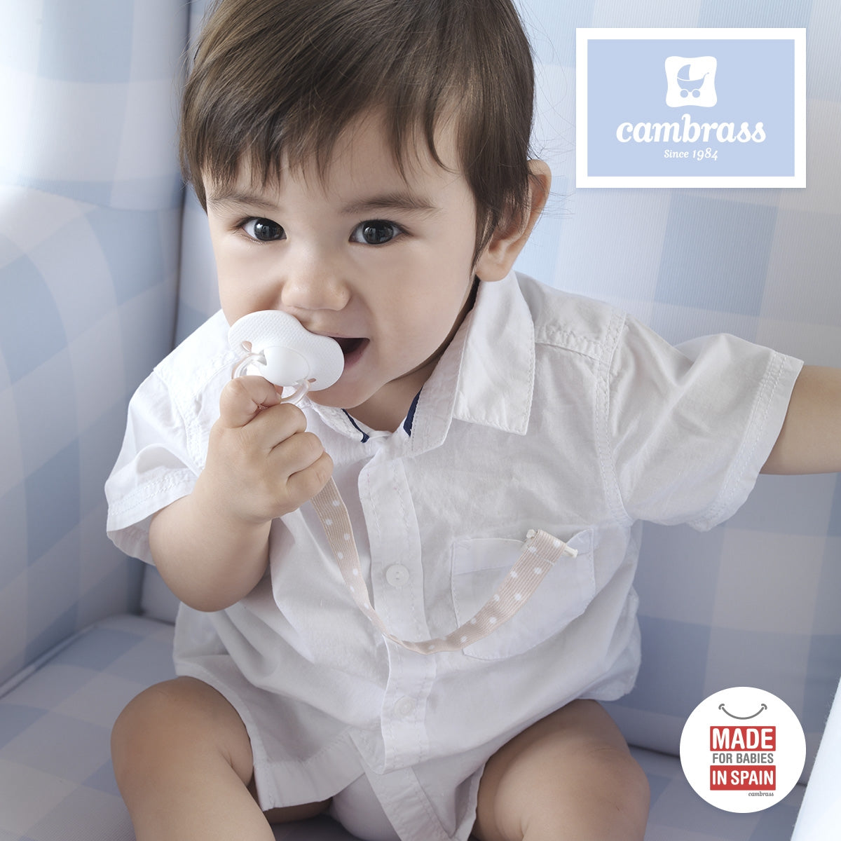 CAMBRASS Grey Polka Dot Dummy Clip 