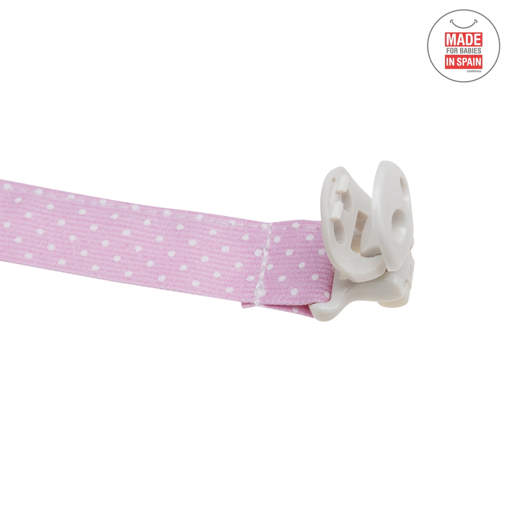 CAMBRASS Pink Polka Dot Dummy Clip
