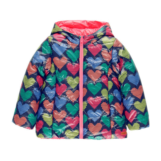 AW19 Boboli Girls Heart Print Reversible Coat - 9135