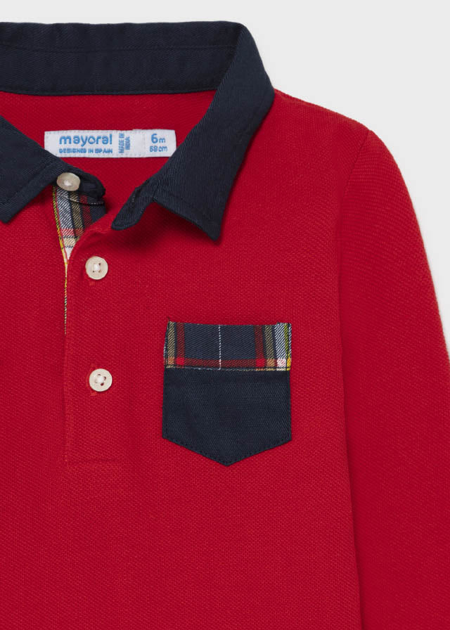 AW21 MAYORAL Mini Boys Red Polo Shirt - 2139